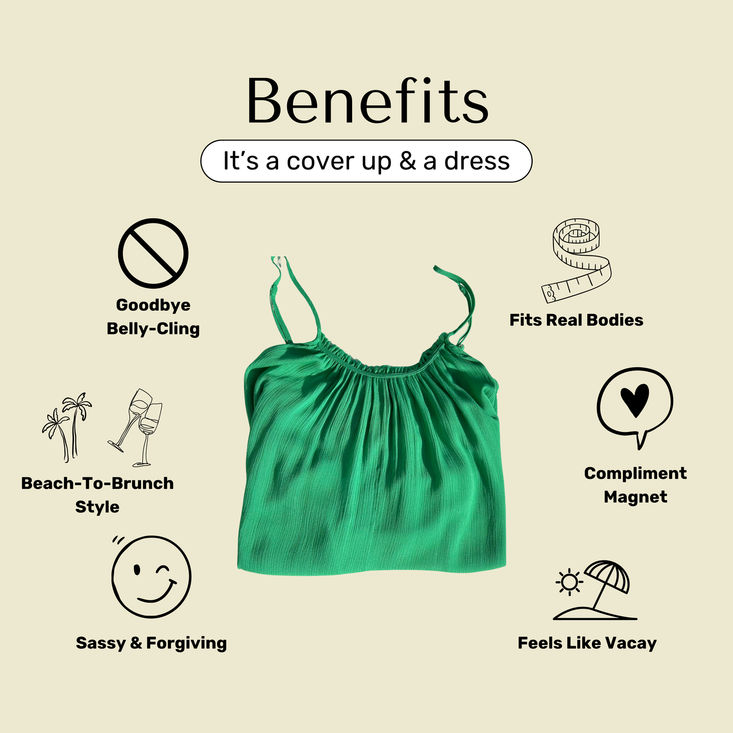 Benefits of Bette green mini dress