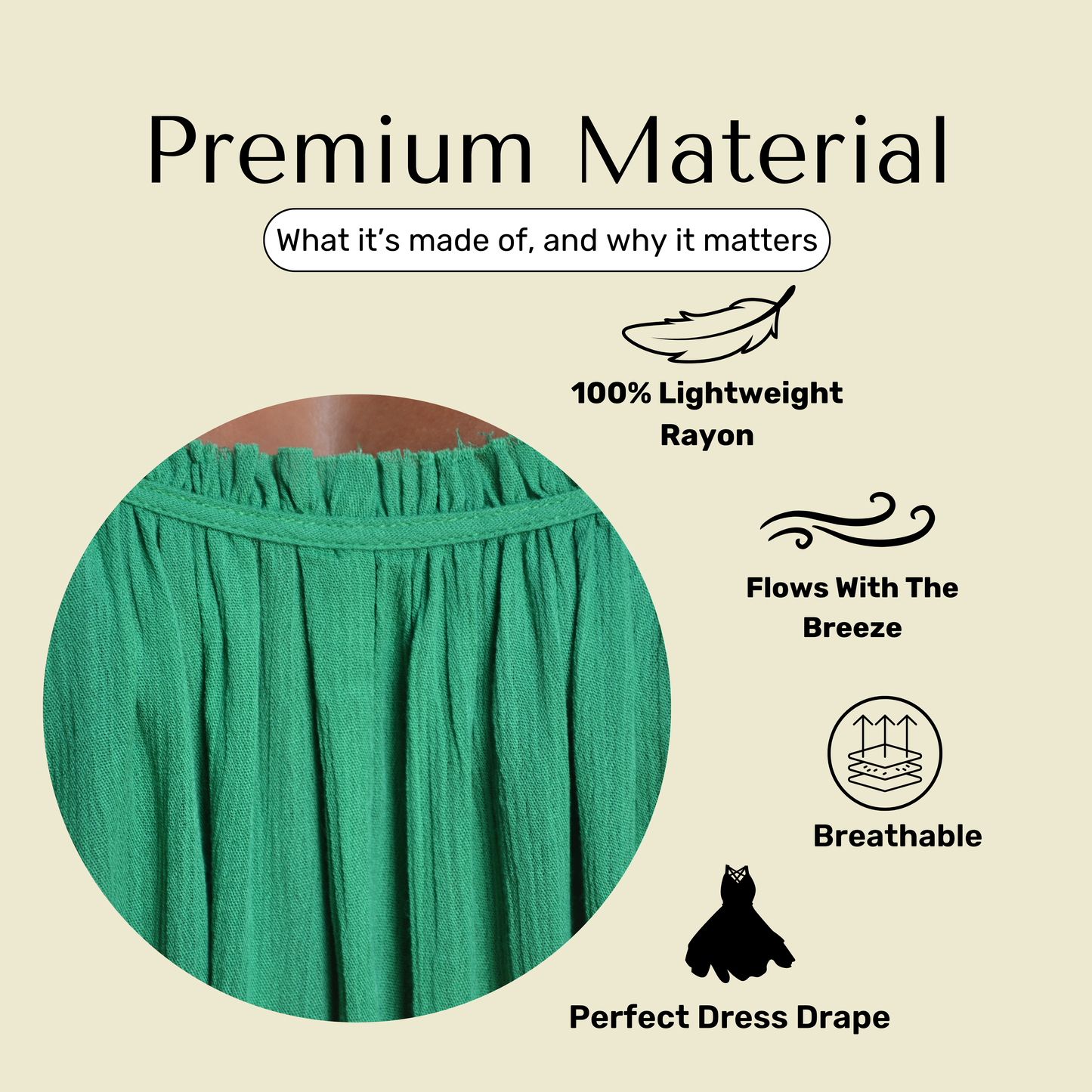 Closeup of green Bette mini material