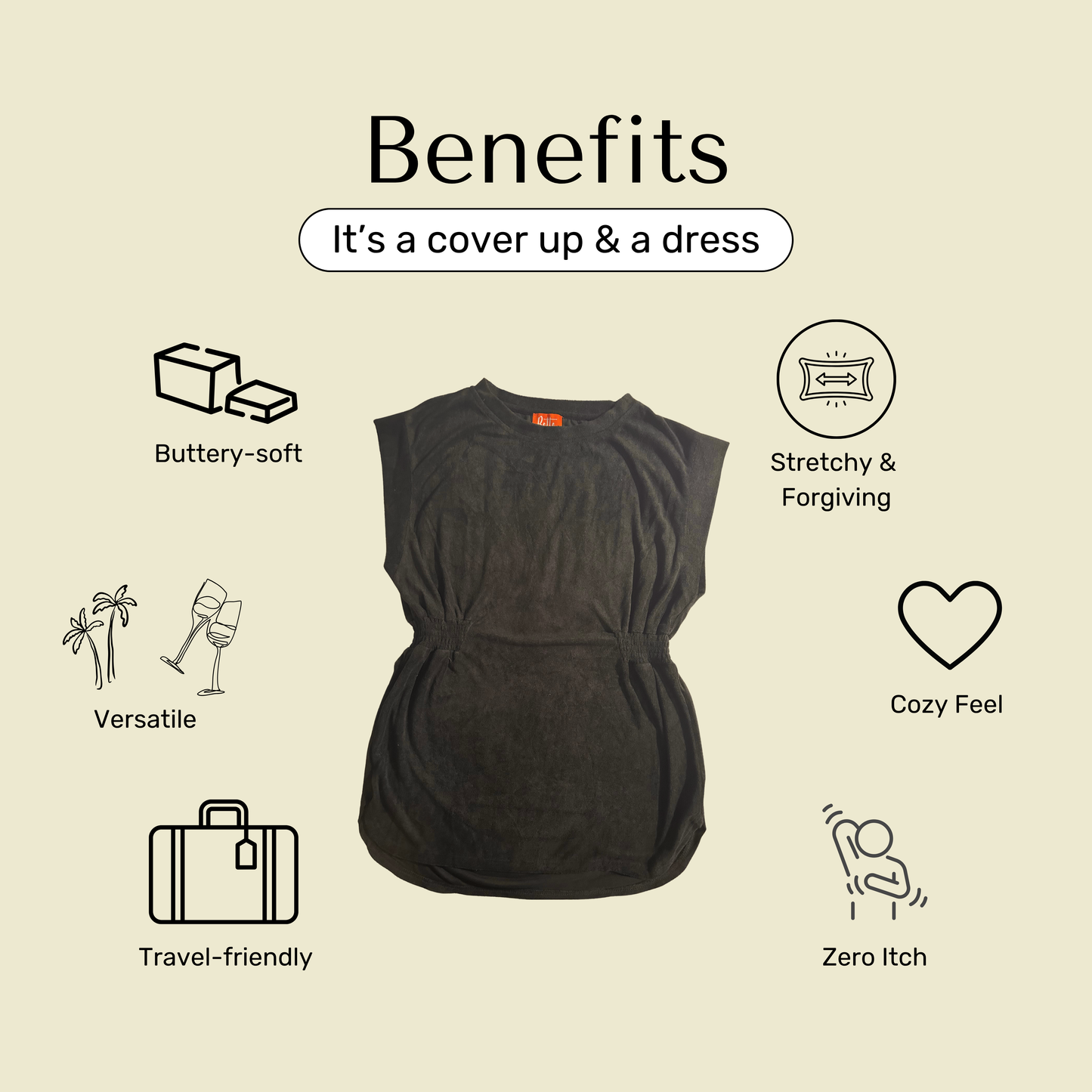 Benefits of Bette black terry cloth cover up
