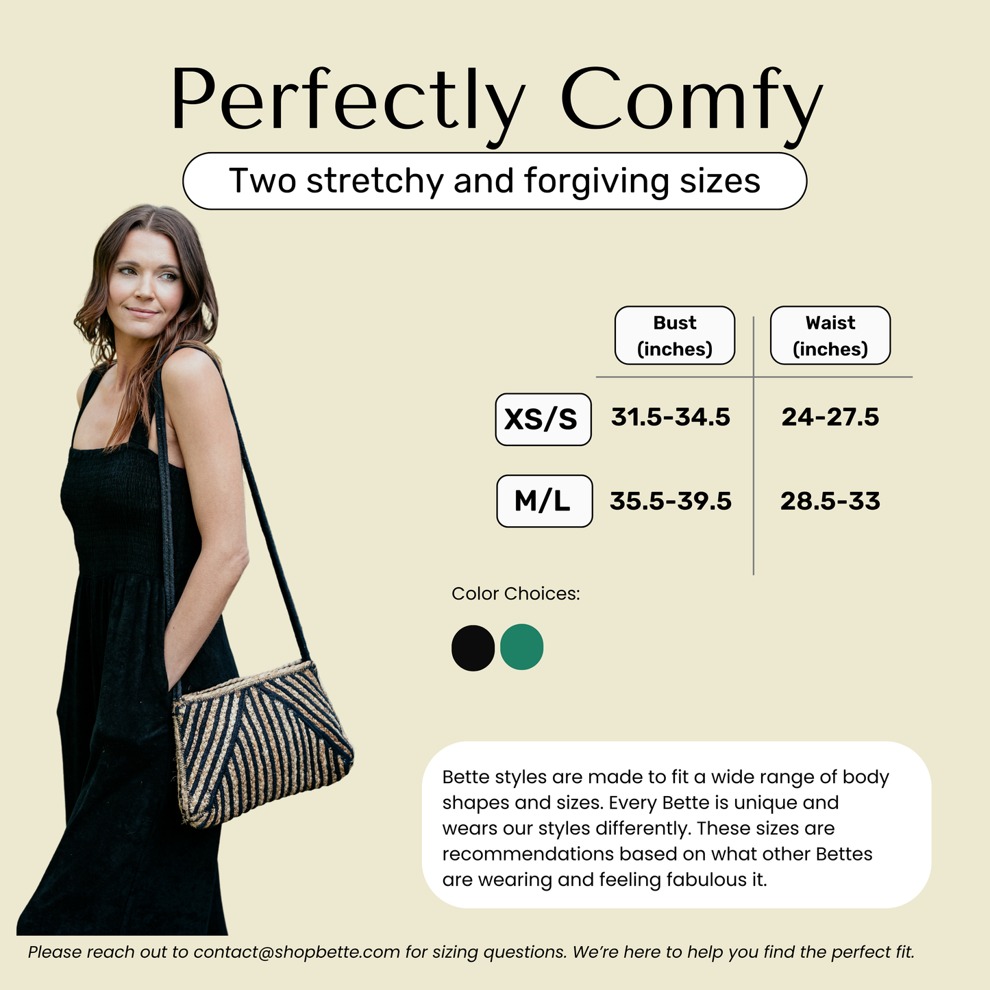 Black Bette jumpsuit sizes