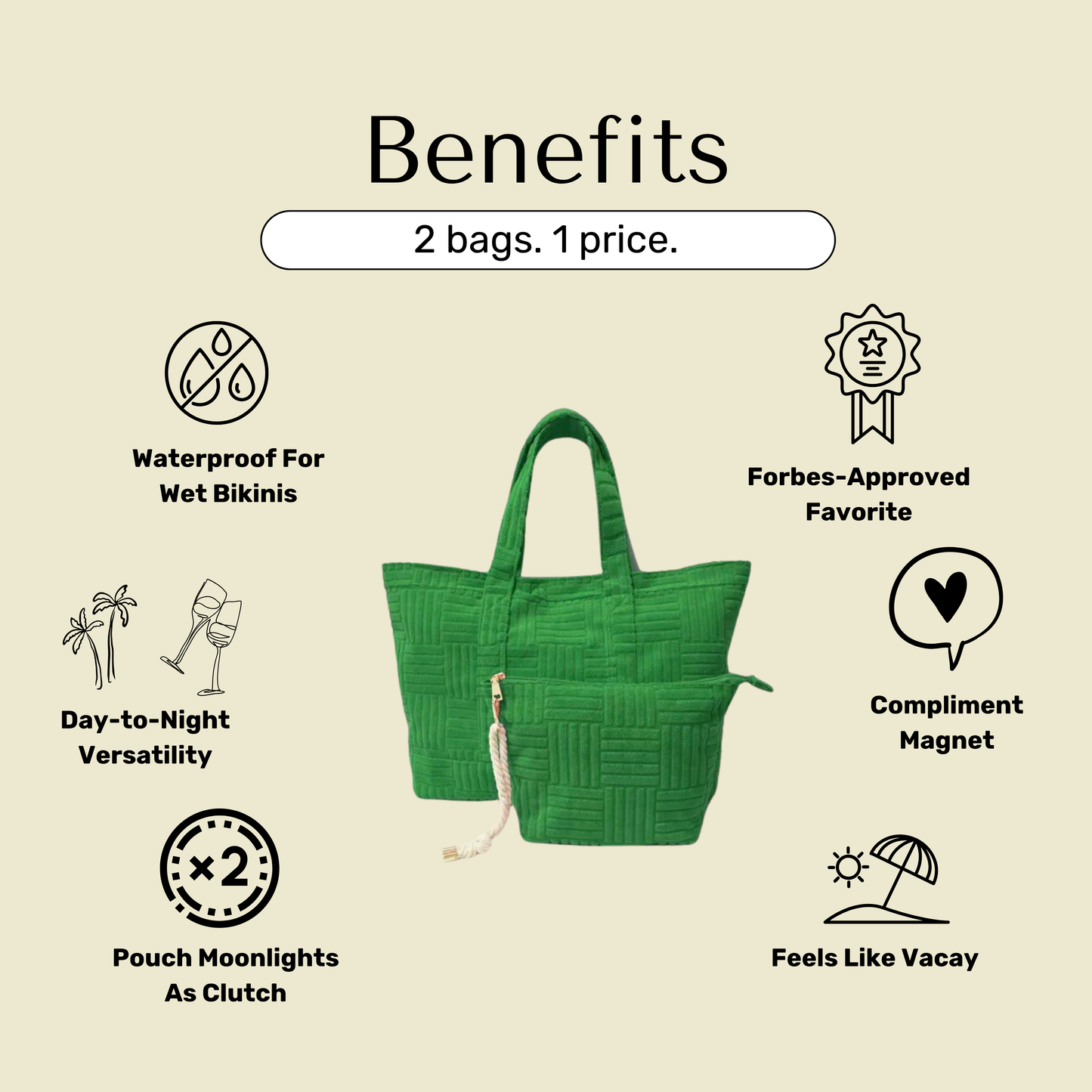 Benefits of green terry cloth bag set