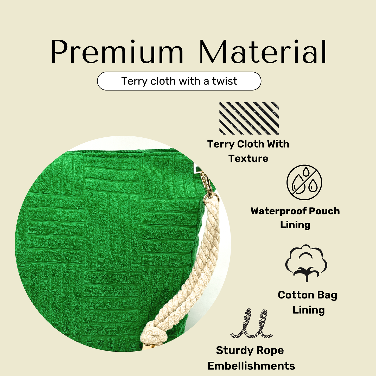 Information about terry cloth bag set material