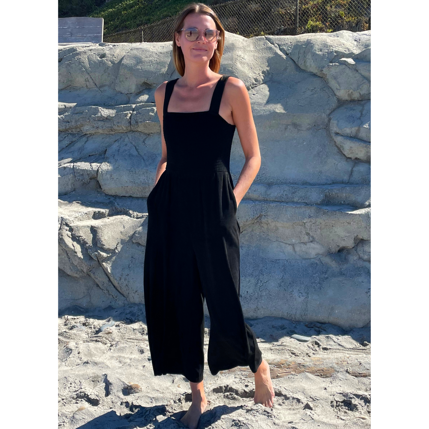 Cabana Black Terry Jumpsuit