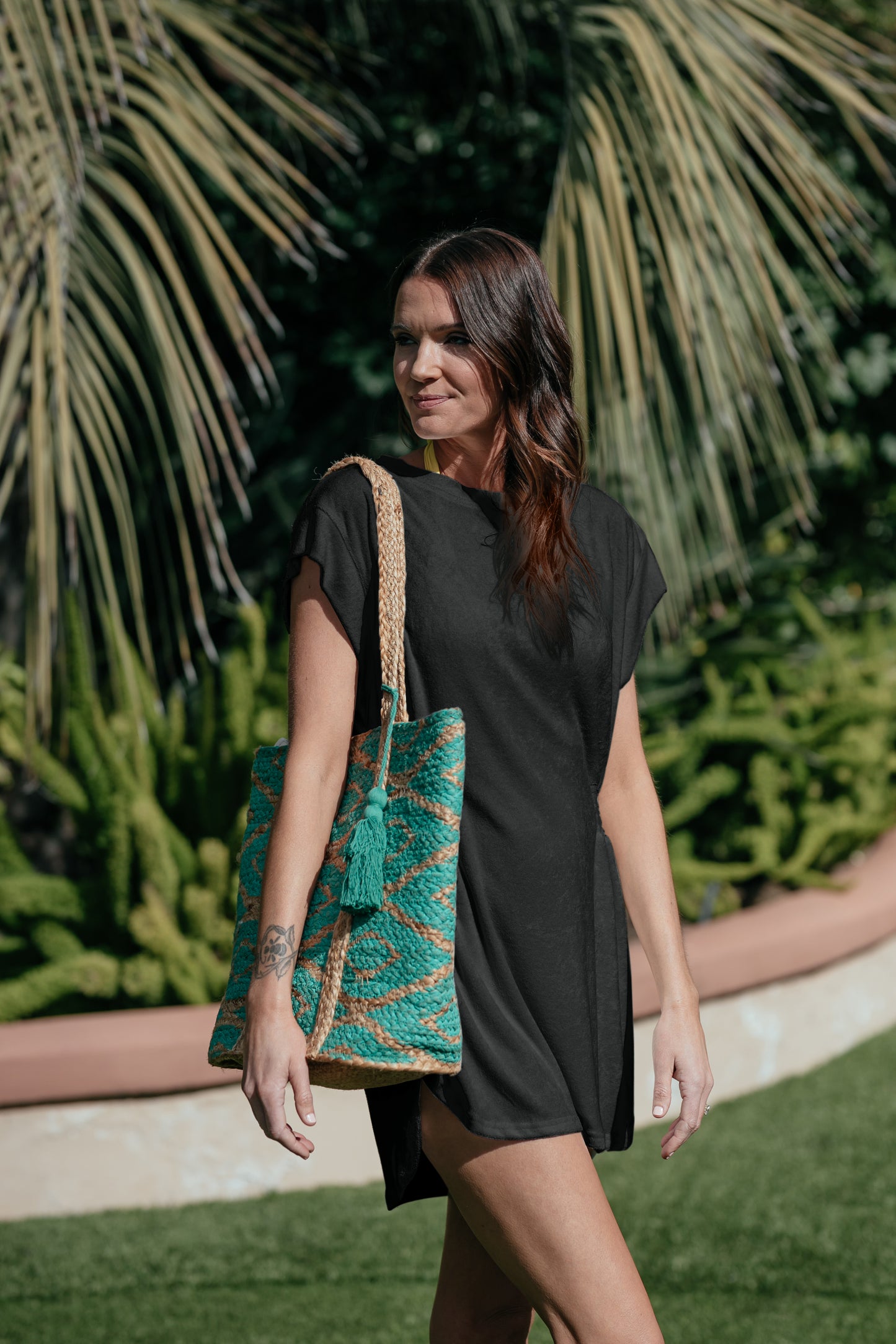 Cabana Black Terry Cover Up