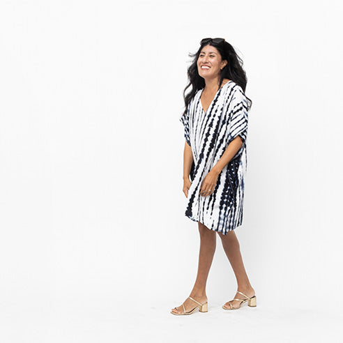 Maya Short Caftan - Navy Maya Short Caftan - Navy