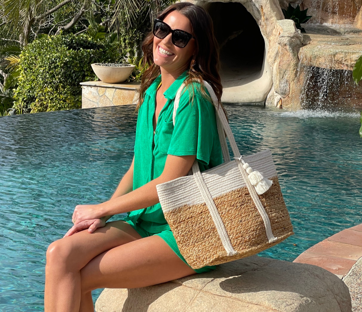 Terry Top & Shorts Set in Green