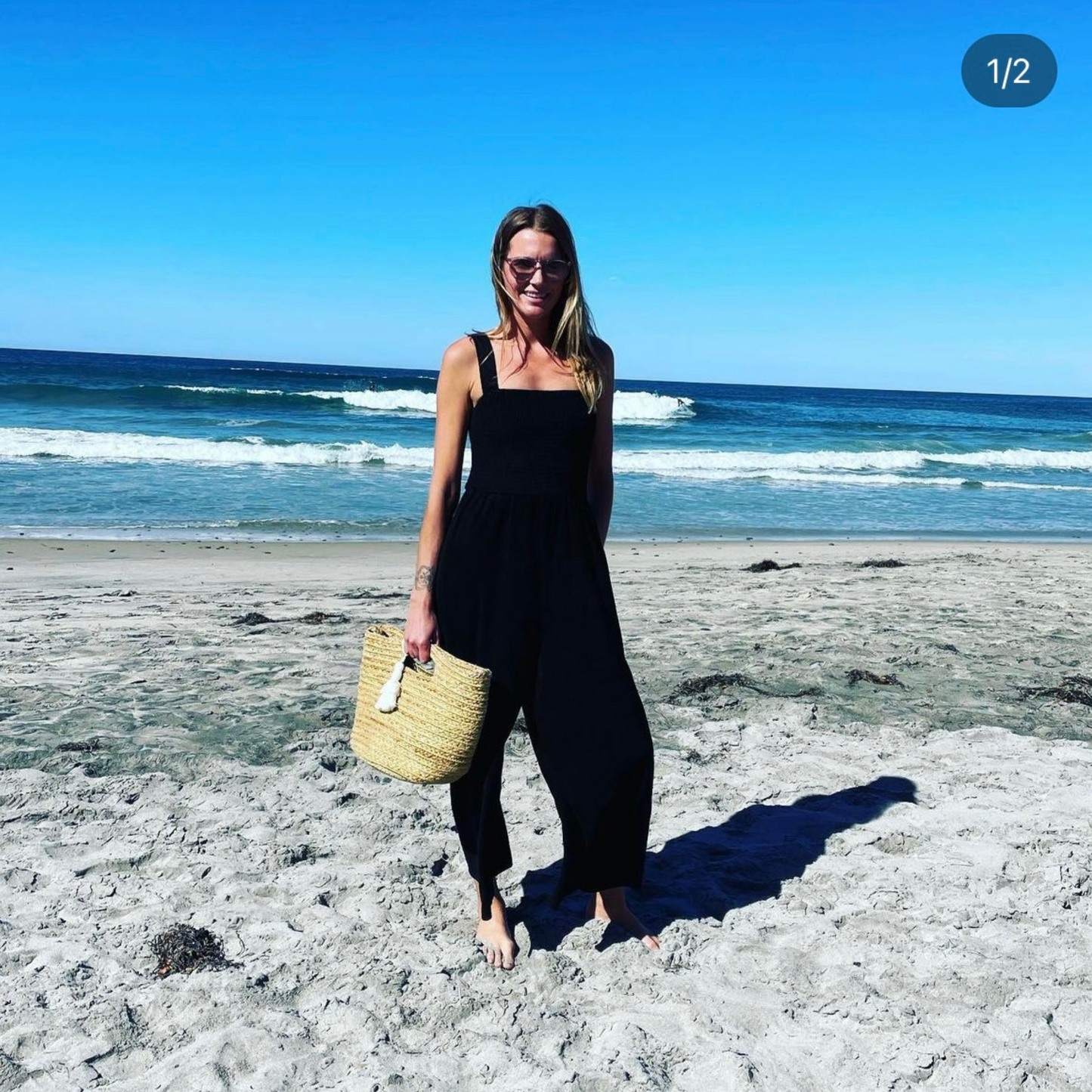 Cabana Black Terry Jumpsuit