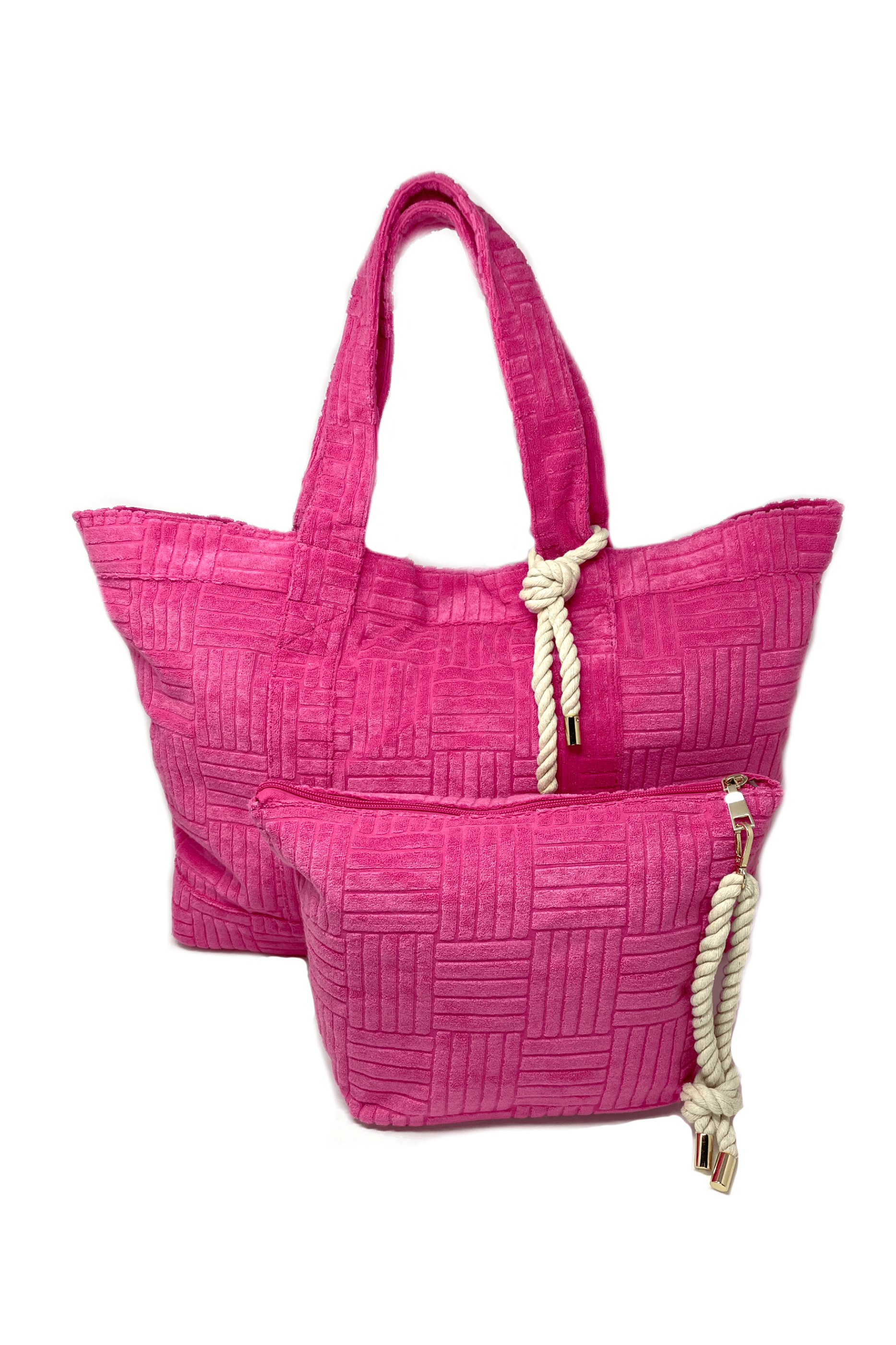 Rosa Pink Terry Weekender Set with Waterproof Clutch – Bette