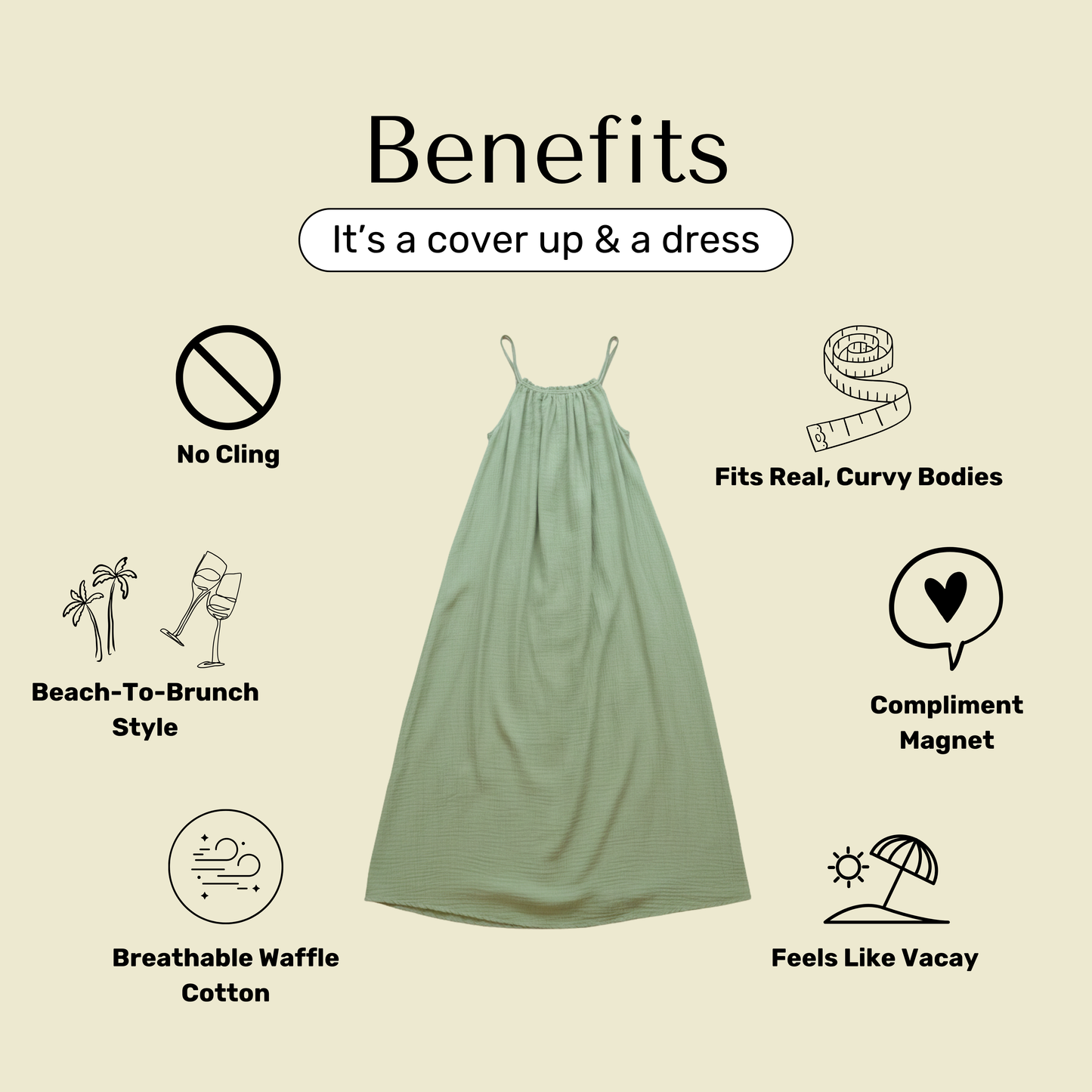 Baja 100% Cotton Maxi Cover Up - Green Flash