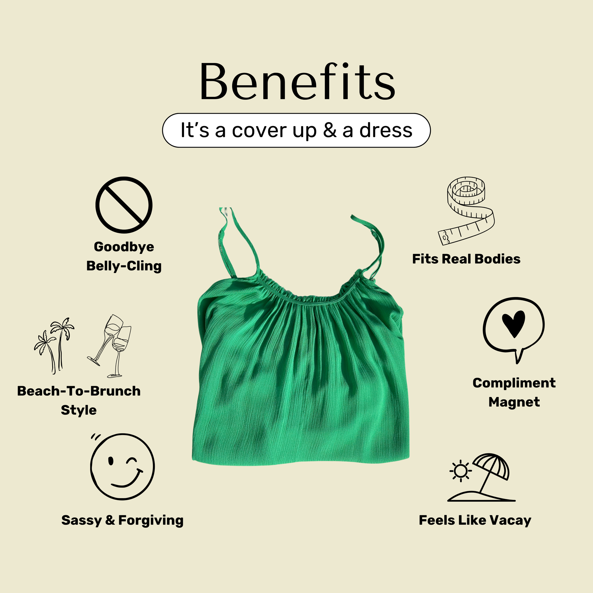 Benefits of Bette green mini dress