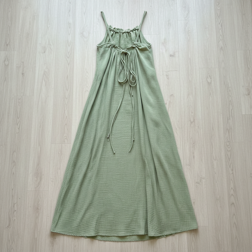 Baja 100% Cotton Maxi Cover Up - Green Flash