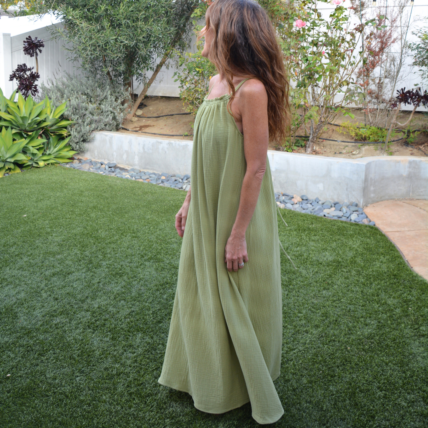 Baja 100% Cotton Maxi Cover Up - Green Flash