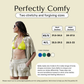 Size chart for terry cloth shorts set in light tan color.