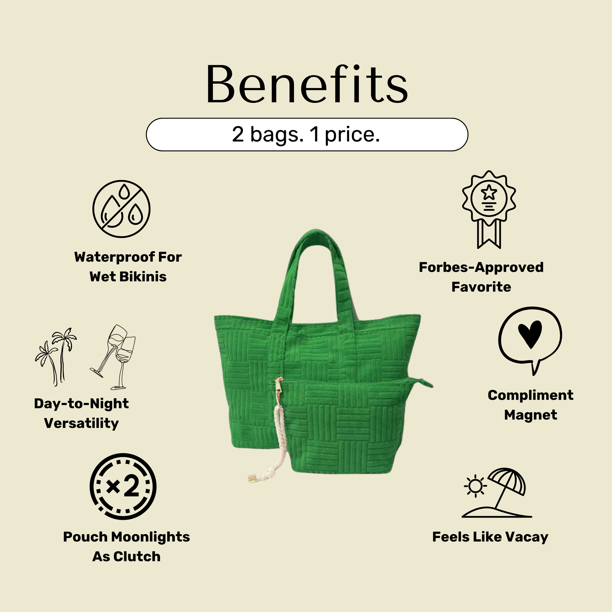 Benefits of green terry cloth bag set