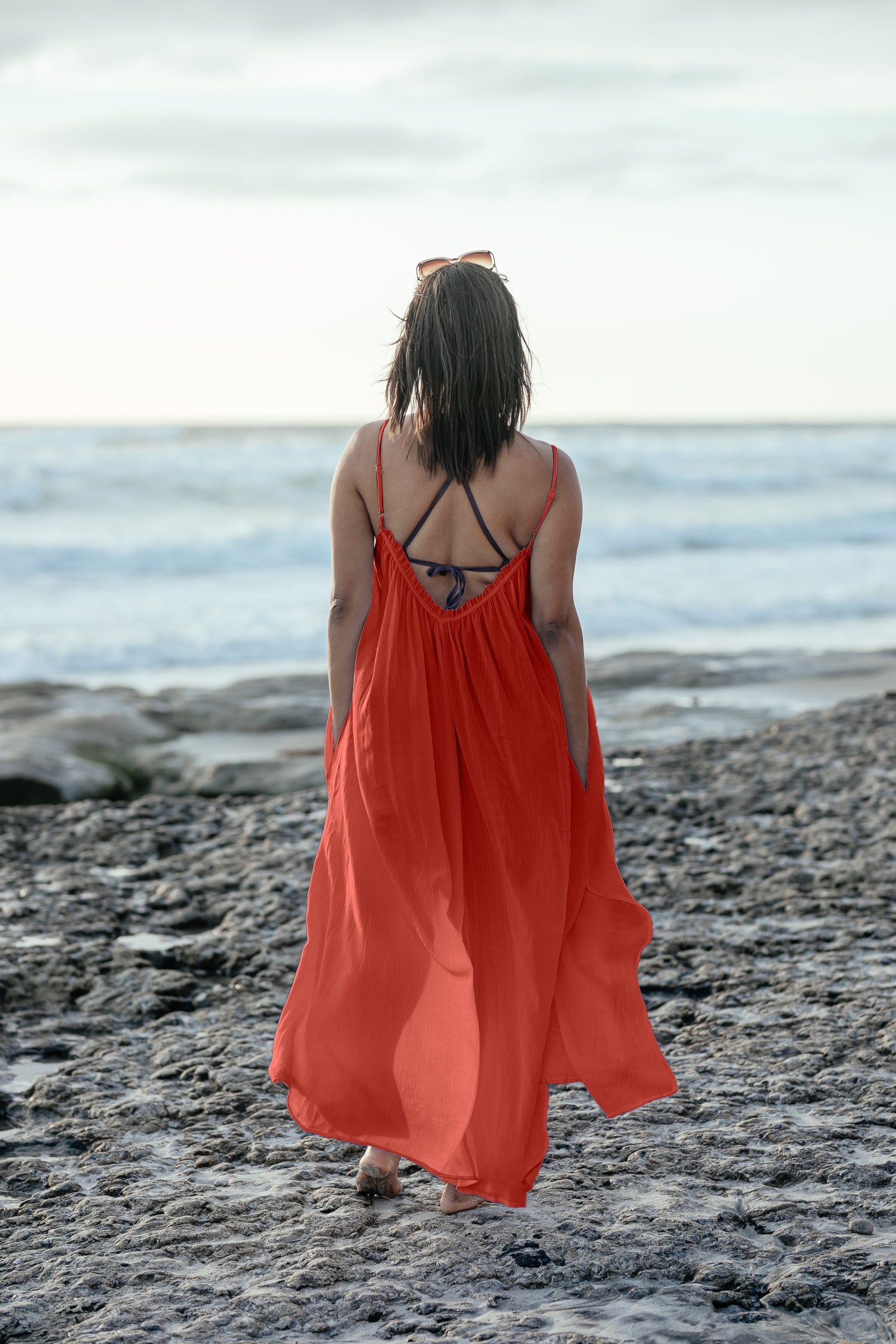 Amalie Maxi Cover Up - Cool Coral XS/S Amalie Maxi Cover Up - Cool Coral XS/S