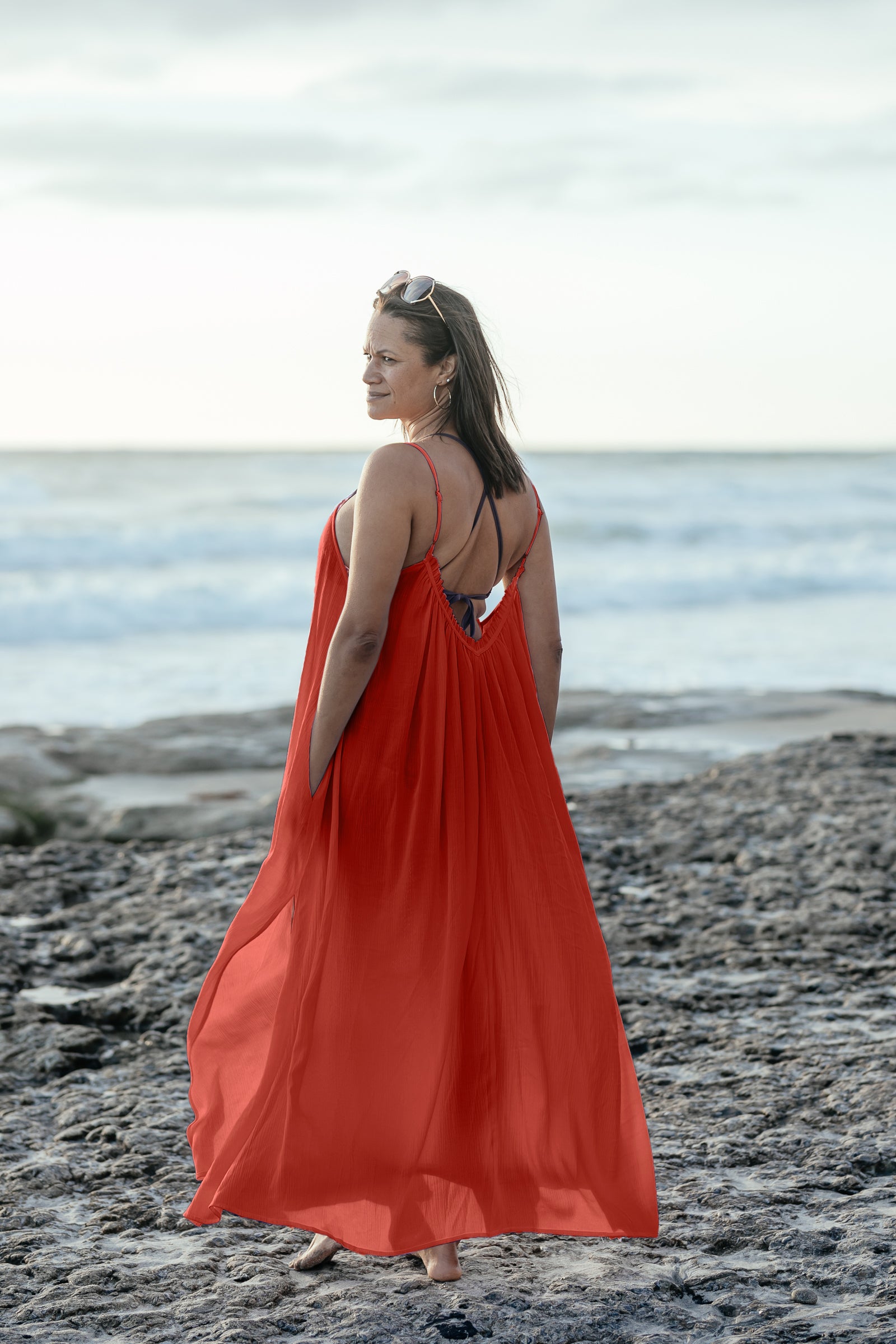 Amalie Maxi Cover Up - Cool Coral XS/S Amalie Maxi Cover Up - Cool Coral XS/S