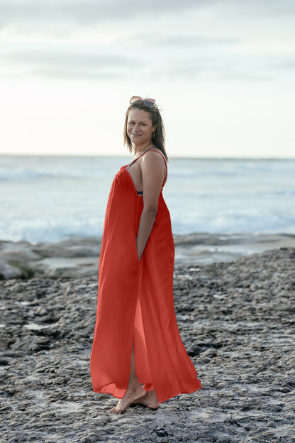 Amalie Maxi Cover Up - Cool Coral