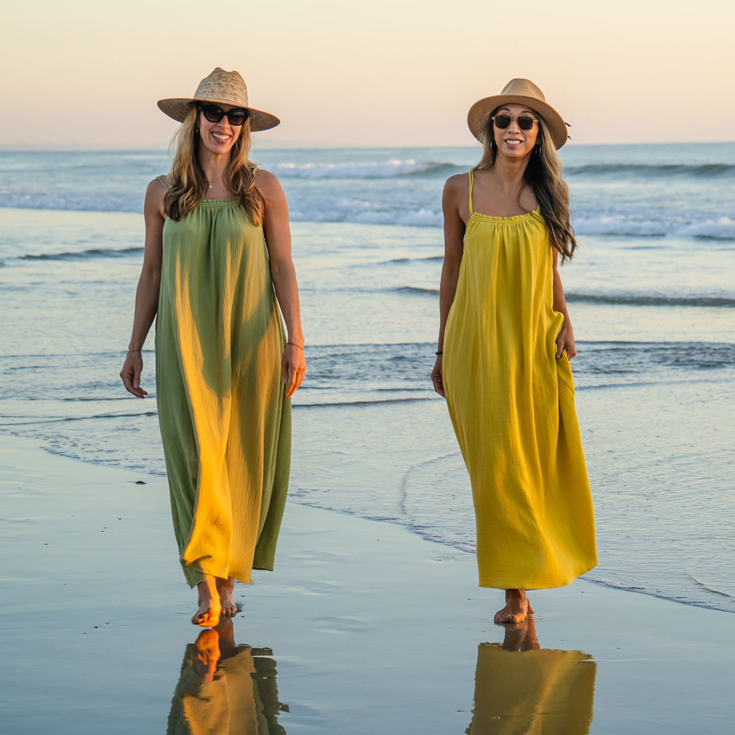 Baja 100% Cotton Maxi Cover Up - Yellow Sunrise