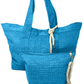 blue terry cloth bag set