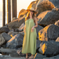 Baja 100% Cotton Maxi Cover Up - Green Flash