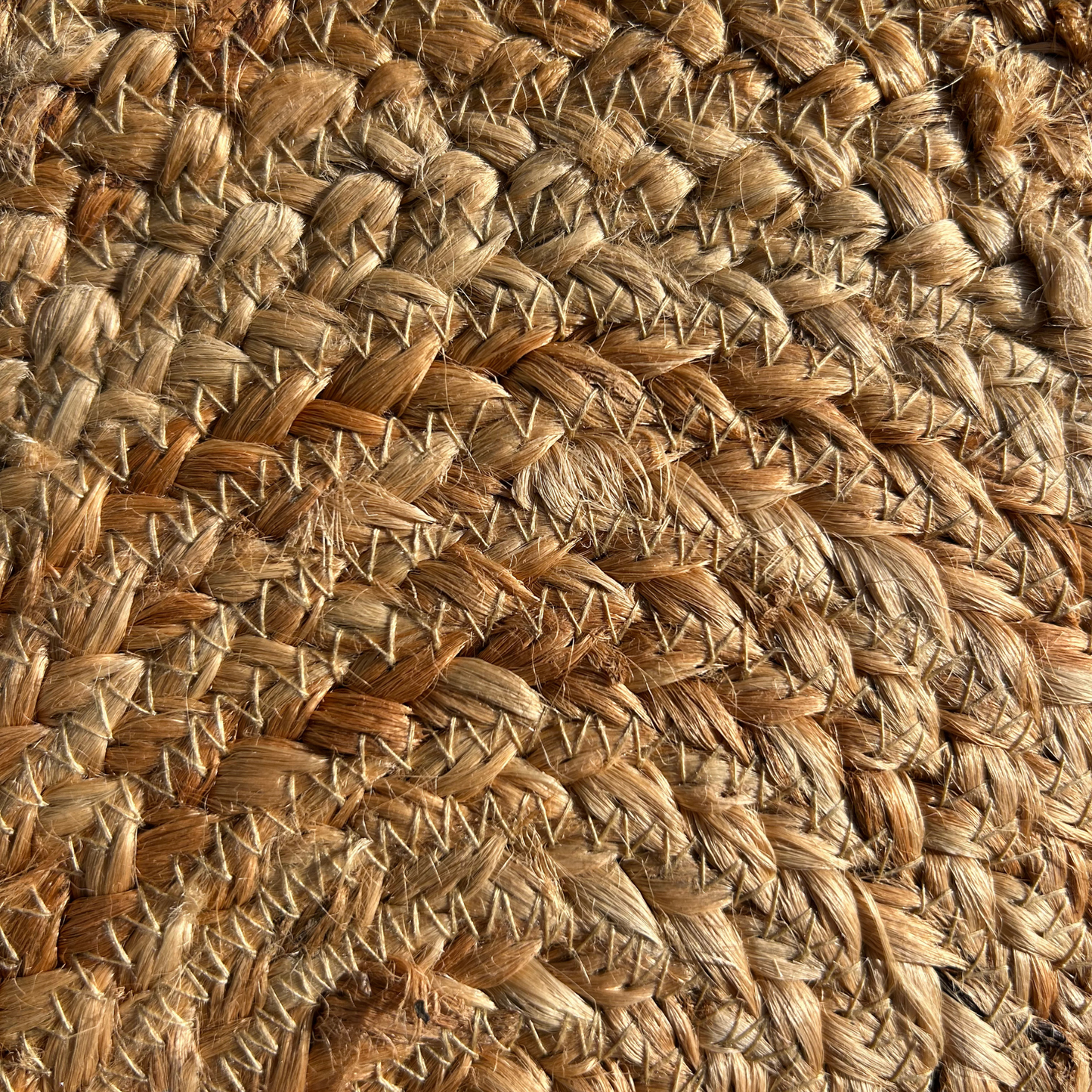 Close-up of braided jute pattern