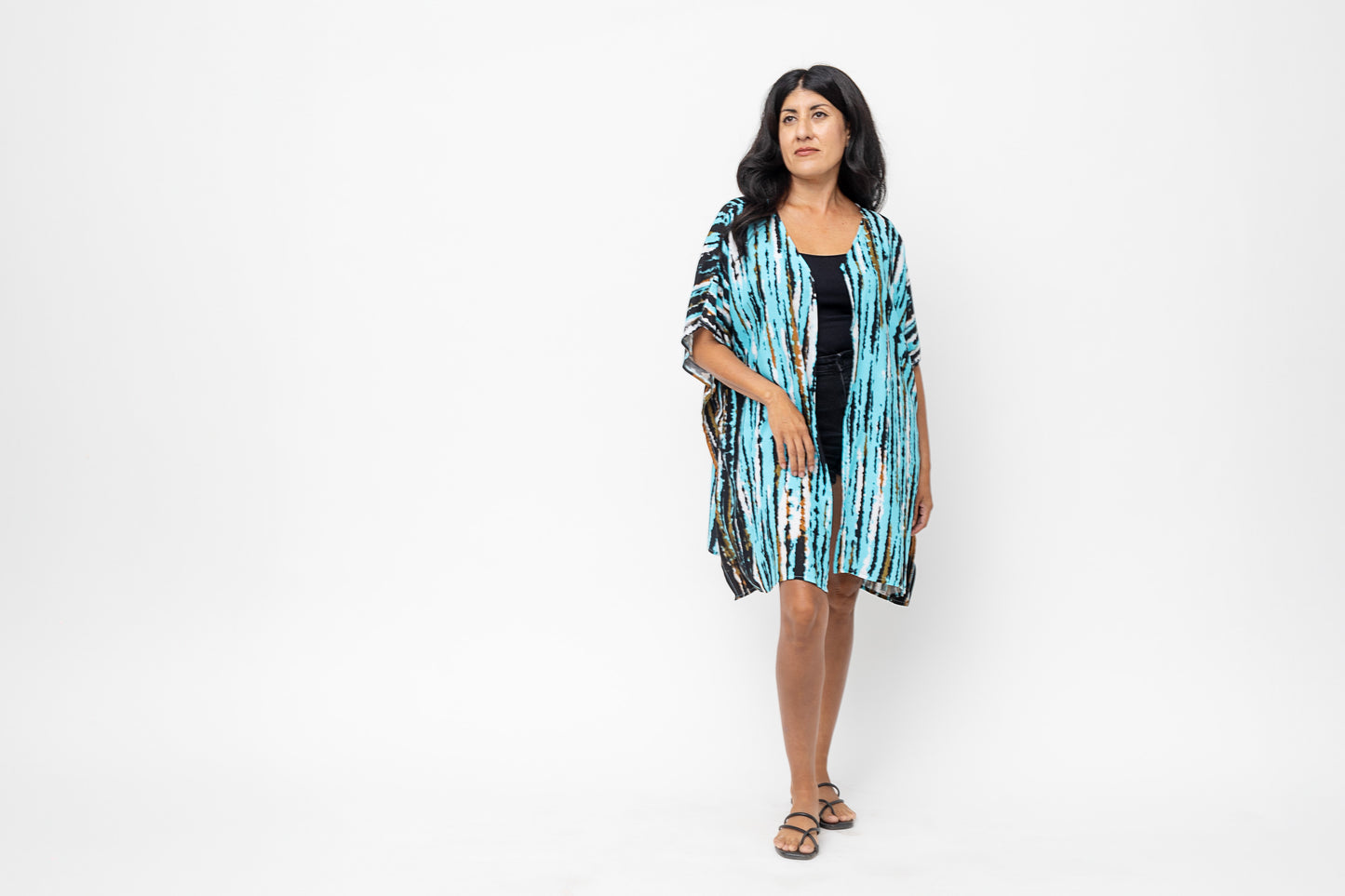 Maya Short Kimono - Turquoise