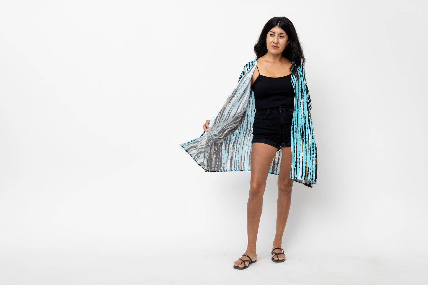 Maya Short Kimono - Turquoise