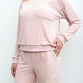 Cabana Pink Terry Cloth Lounge Sweatshirt