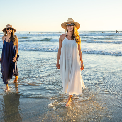 Seychelles 100% Linen Maxi Cover Up - Almost White