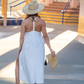 Seychelles 100% Linen Maxi Cover Up - Almost White