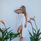 Seychelles 100% Linen Maxi Cover Up - Almost White