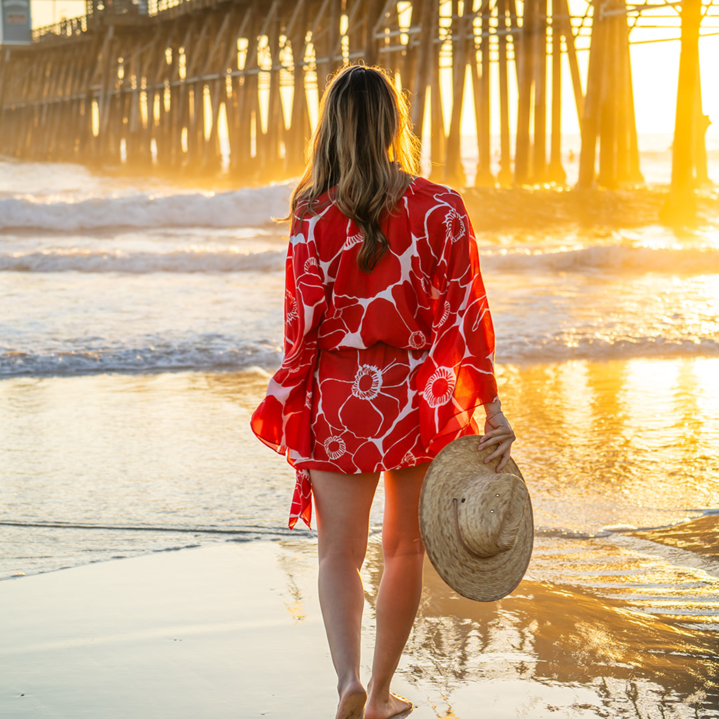 Malibu Poppy Short Kaftan