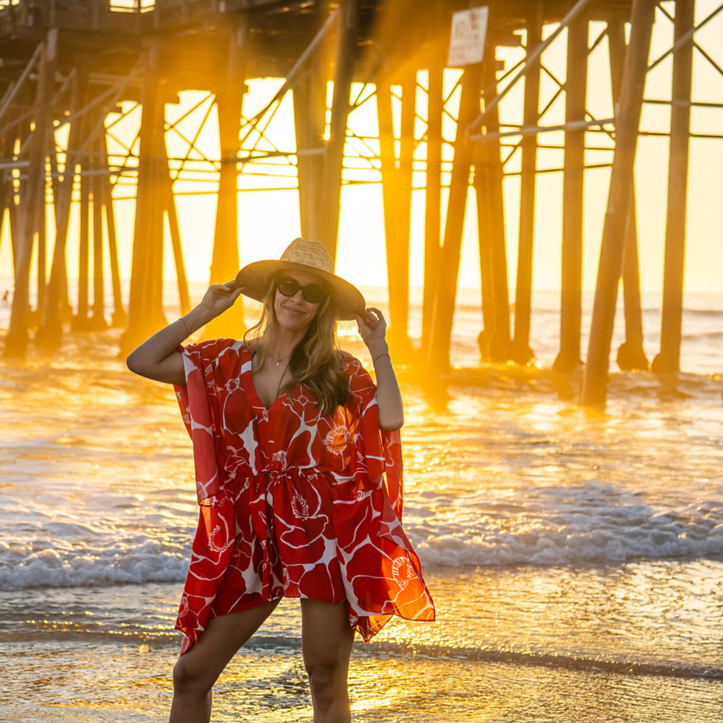 Malibu Poppy Short Kaftan