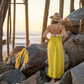 Baja 100% Cotton Maxi Cover Up - Yellow Sunrise
