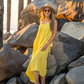 Baja 100% Cotton Maxi Cover Up - Yellow Sunrise