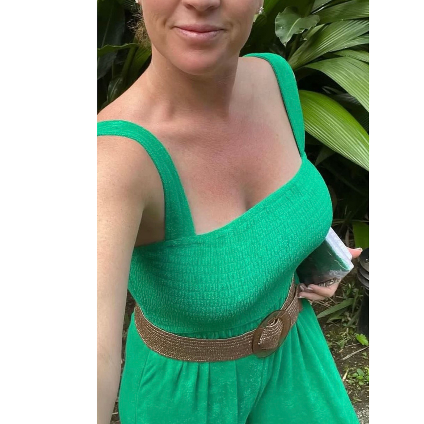Cabana Green Terry Jumpsuit