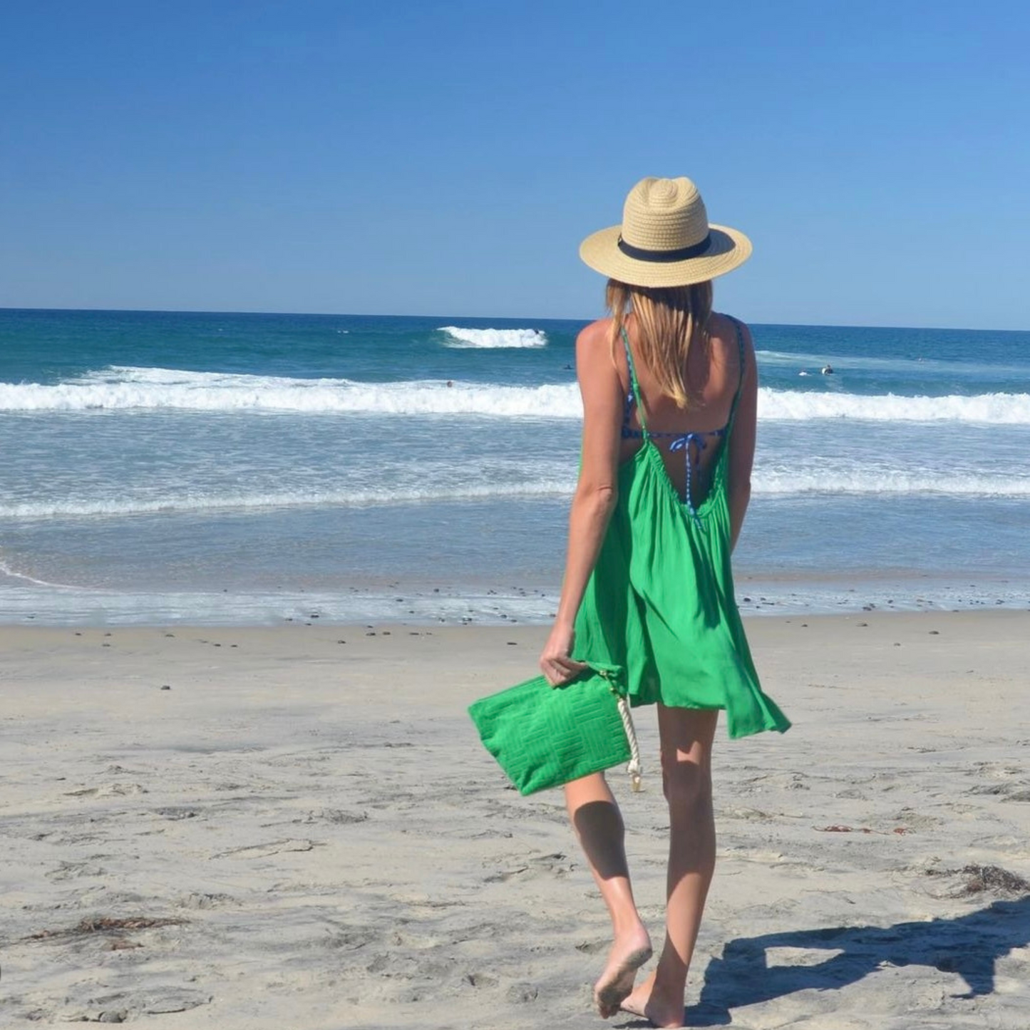 Lima Green Terry Weekender Set with Waterproof Clutch