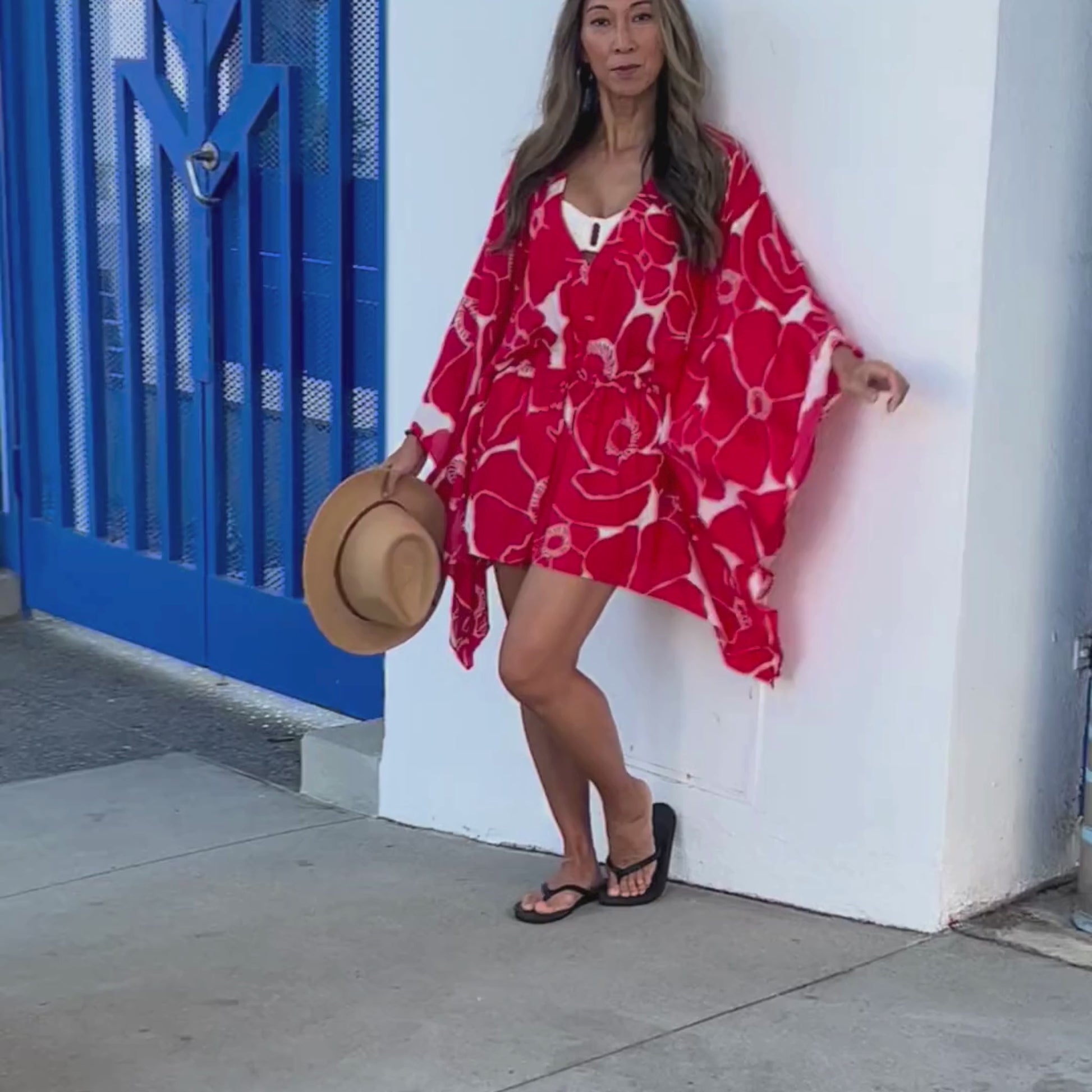 Malibu Poppy Short Kaftan | Bette - Women's Beach Cover Ups, Dresses & Resort Wear