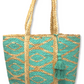 Turquoise Diamonds Jute Tote - Bette