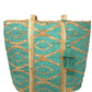 Turquoise Diamonds Jute Tote - Bette