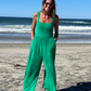 Cabana Green Terry Jumpsuit - Bette