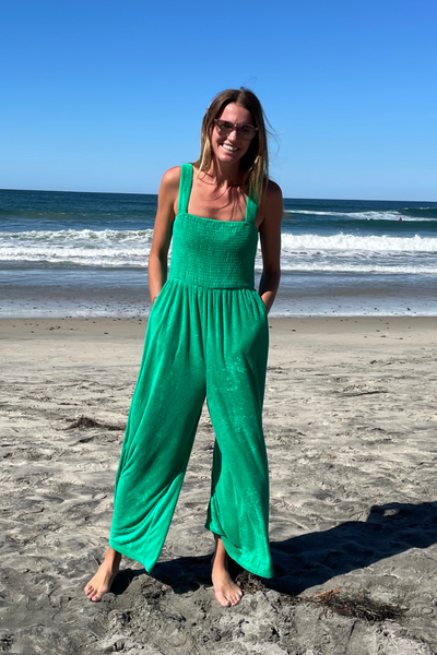 Cabana Green Terry Jumpsuit - Bette