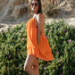 Bette cover up: Woman wearing Amalie Mini beach cover up- Citrus - Bette