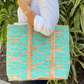 Turquoise Diamonds Jute Tote - Bette