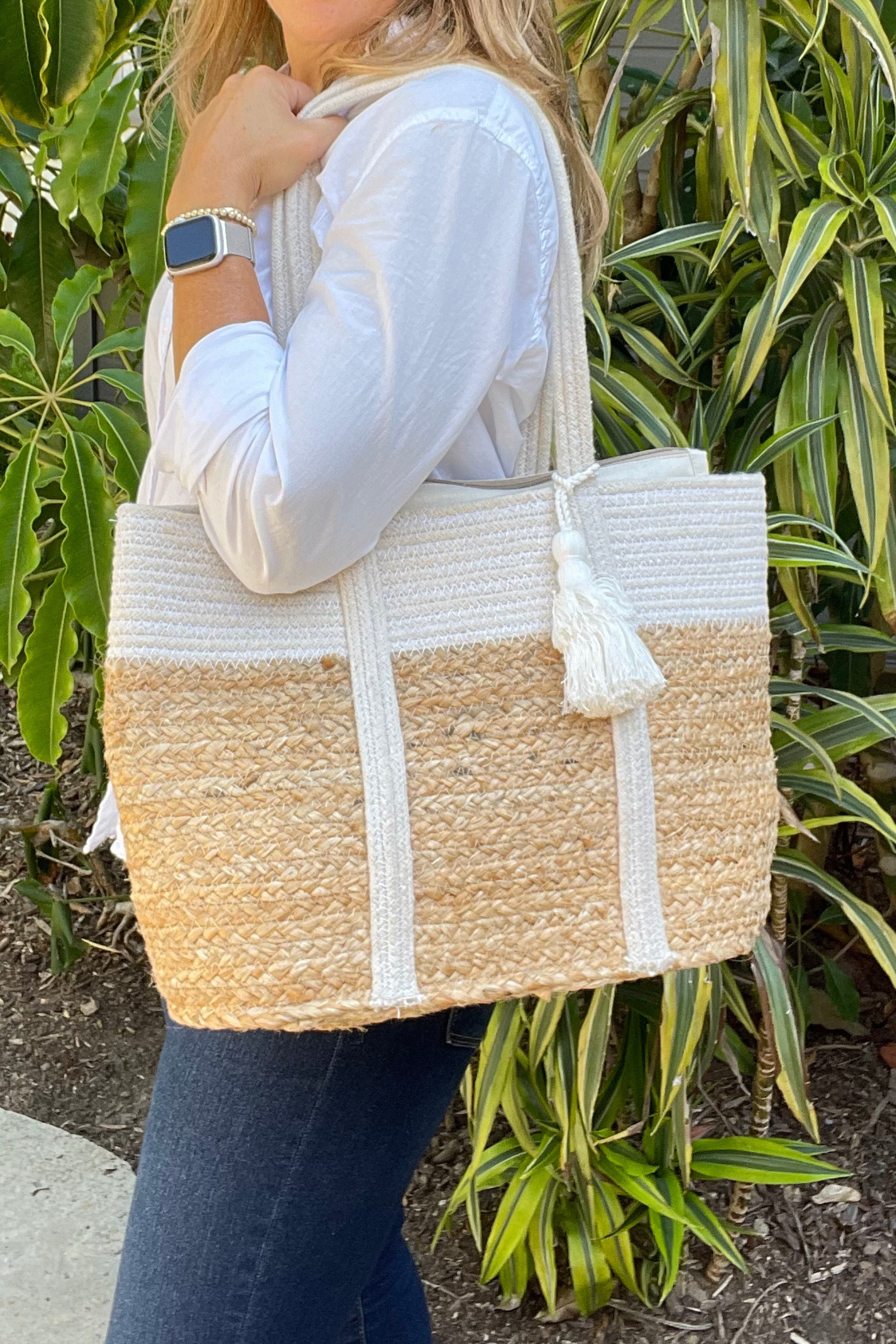 Blanco Jute Tote - Bette