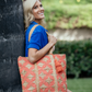 Coral Cross Jute Tote - Bette