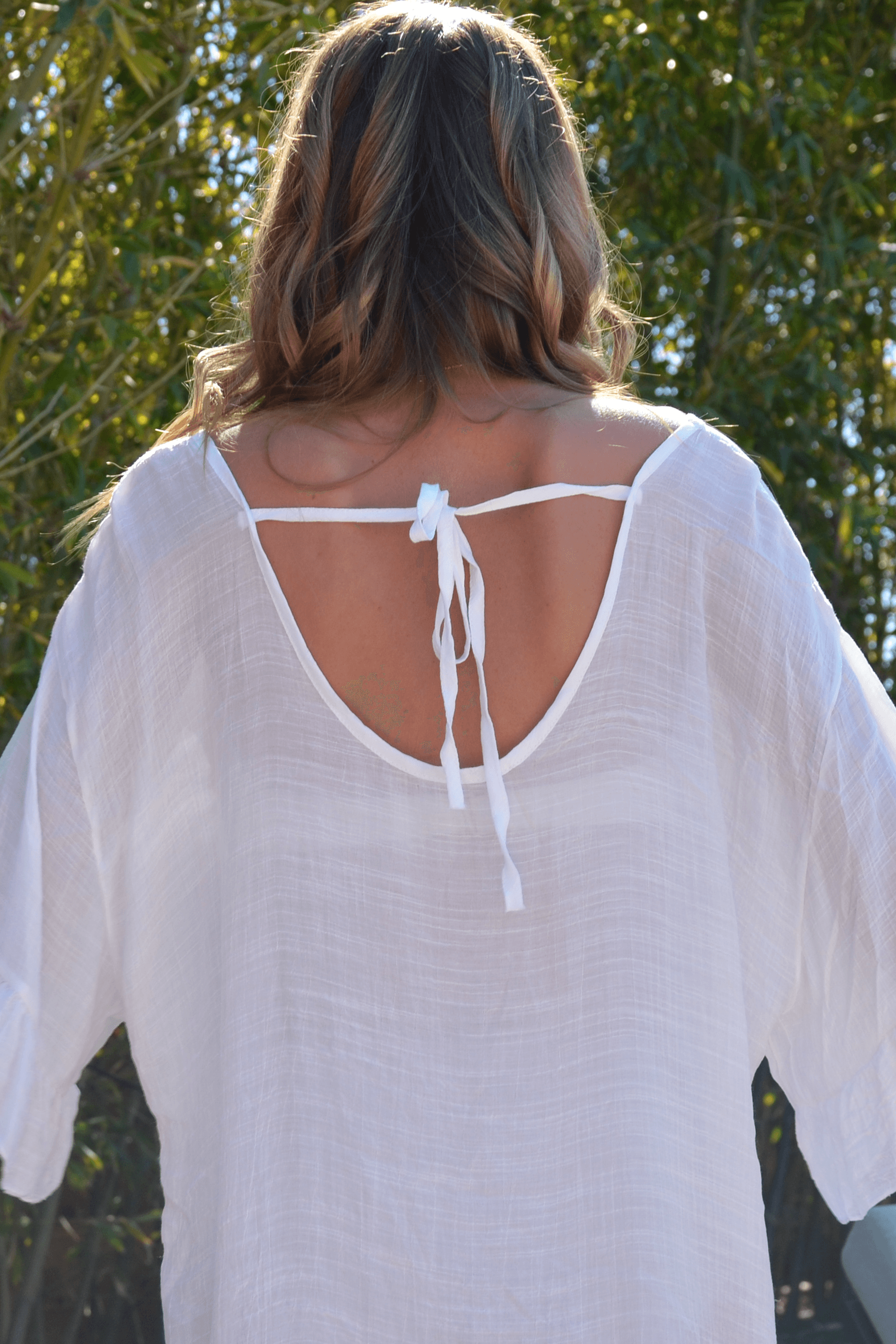 Close up of Moorea Coverup - White - Bette