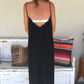 Back view of woman wearing Amalie black cover up dress.