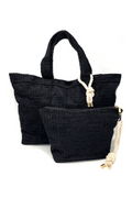 Black Terry Weekender Set (Cotton Lining)