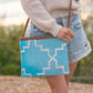 Napa Clutch in Teal & Silver - Bette